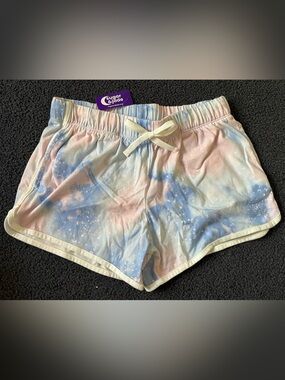 Sugar & Jade Girls' Pastel Galaxy Print Lounge Shorts - Pink & Blue